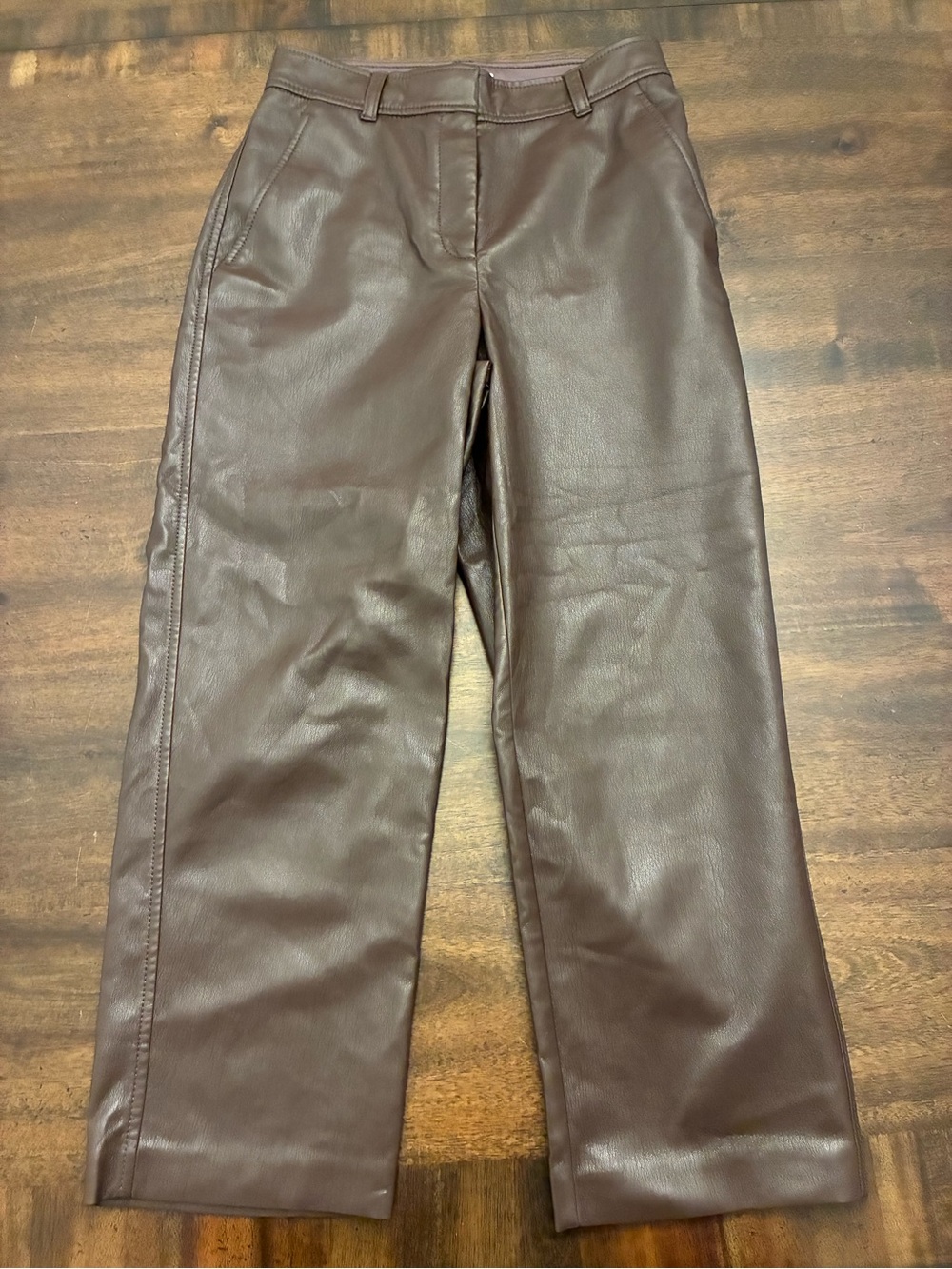 Aritzia Babaton Faux Leather Pants Women’s 2 Brown Straight Leg